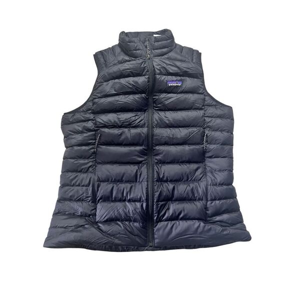 Patagonia Women's Black High Neck Quilted Down Sweater Puffer Vest Large NWT - Picture 1 of 7